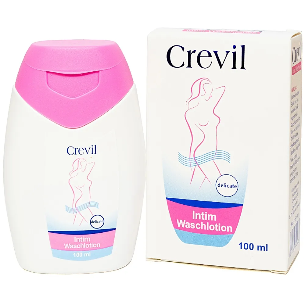 Vệ sinh phụ nữ Crevil Intim Waschlotion - Kháng khuẩn, kháng nấm không xà phòng, tiêu chuẩn Châu Âu - Chai 100ml
